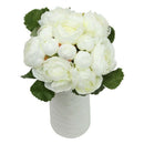 13 Head Artificial Silk cloth camellia Flower Wedding Bridal Bouquet Party