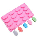 16 Cavity Oval Shape Soap Bake Mold Silicone Mould Tray Homemade Craft M&E