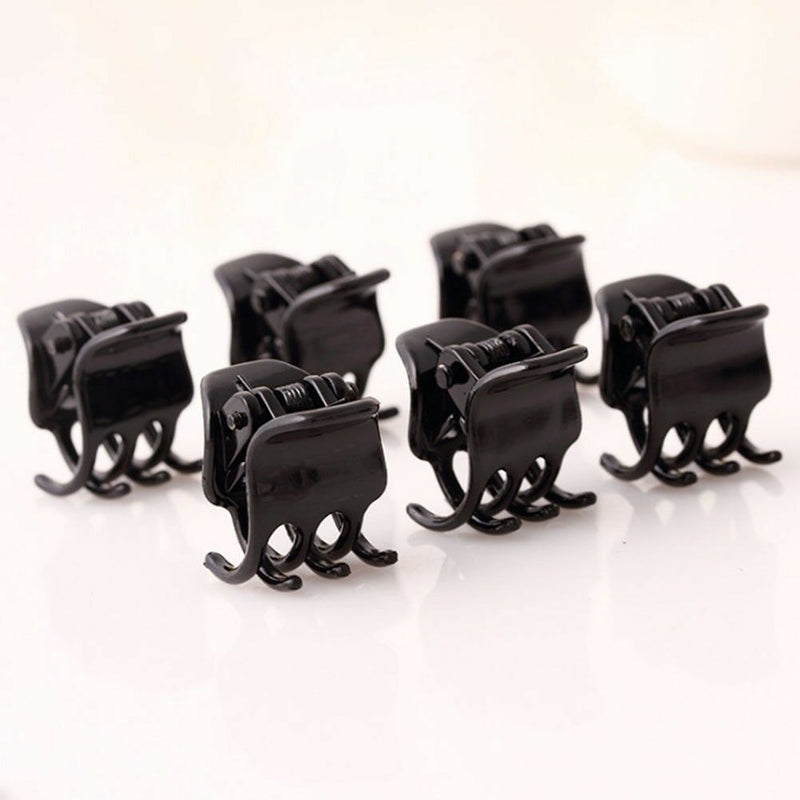 Girls Fashion Black Plastic Mini Hairpin 6 Claws Hair Clip Clamp for Ladies Top