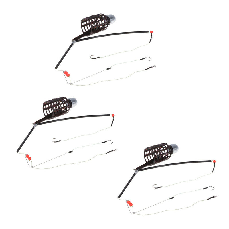 3pcs   Bait Cage Fishing Trap Basket Feeder Holder Fishing Accessories