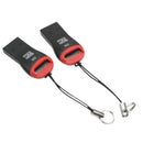 2Pcs USB 2.0 Interface Micro SD Memory Card Reader Cardreader with Lanyard new