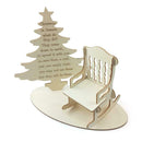 Wooden Christmas Tree Chair Office Desktop Ornaments Home Crafts New Year Decor
