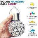 3 Pcs LED Solar Power Glass Ball Crystal Hanging Color Changing Light Decor