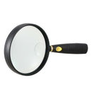 Clear 90mm Dia Lens Jewelry Loupe 5X 10X Magnifier Glass Black - Fixed E7S6