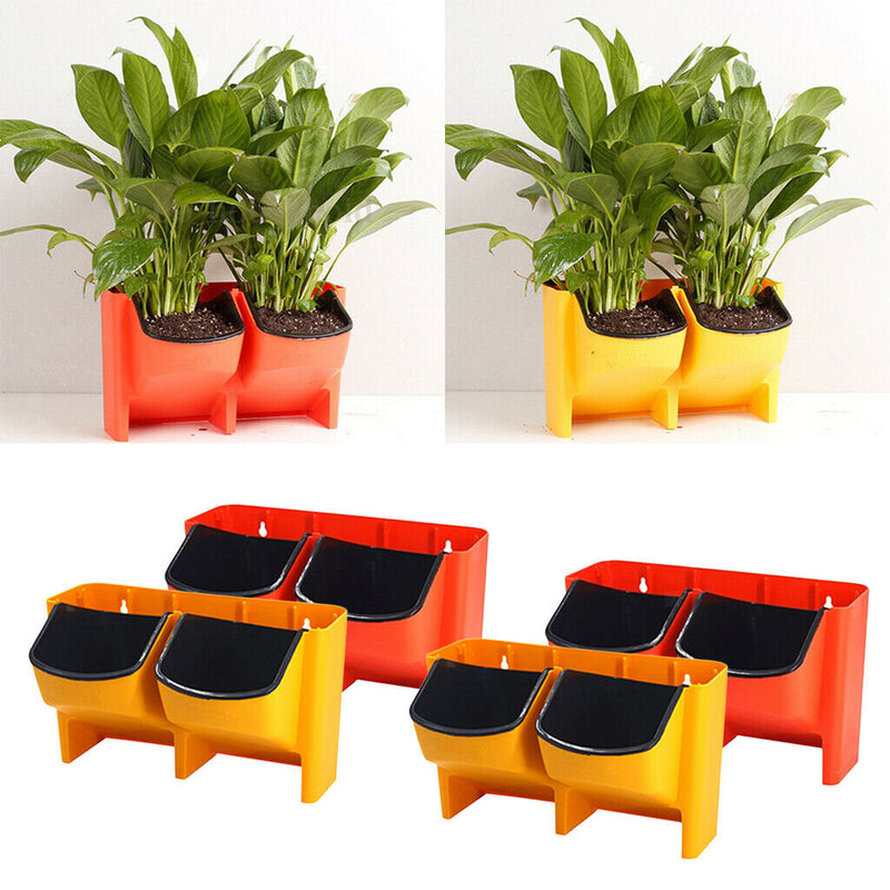 4Pcs Vertical Garden Wall Hanging Flowers Gardening Plants Herbs Pots Planters