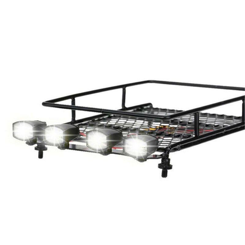 RC Off-road Truck Roof Rack w/ 4 LED Light for 1/10 1/8 Redcat HSP RC4WD D90