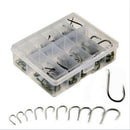 140Pcs 10 Size Fishing Sharpened Perforated Hook Lure Tackle with 2 Carry Box