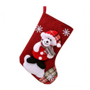 Christmas Tree Hanging Socks Linen Candy Bags Xmas Decors (Bear)