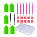 24Pcs Diamond Painting Tools Kits Stitch Accessories Pen Tweezers Glue Tray