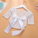 2pcs Newborn Shoot Photography Props Girls Lace Rompers Headband (White)