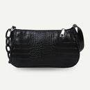Retro Alligator PU Women Handbag Tote Street Underarm Shoulder Bag (Black)