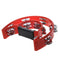 Double Half Moon Tambourine Percussion Drum Plastic Handle Red Metal Jingle