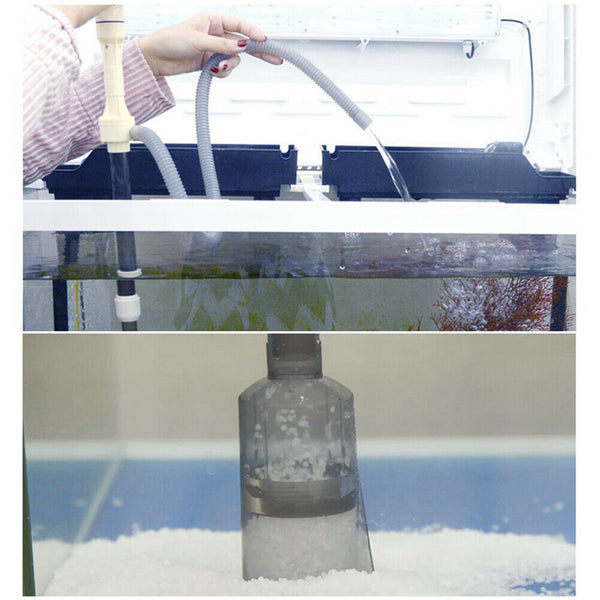 Fish Tank Water Filter Tool Pump Aquarium Gravel Cleaner Battery Operated Vacuum