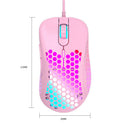 M65 USB Wired Gaming Mouse Computer PC RGB 2400DPI Optical Mice (Pink)