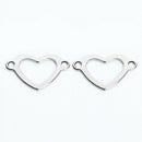 20 Pieces Metal Flat Heart Shaped Blank Coin Stamping Charms Tag Pendants