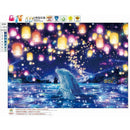5D DIY Light Dolphin Pattern Diamond Painting Embroidery Cross Stitch Craft