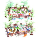 90PCS Mini Jurassic Dinosaur Animal & Tree Scene Playset Kits Toys