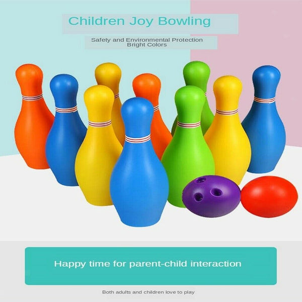 Kids Bowling Set 8 Pins and 2 Balls with Carrying Case, Preschool Sports Ball