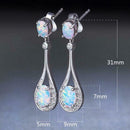 Fashion Water Drop Long Earrings Women Colorful Crystal Ear Dangle Jewelry