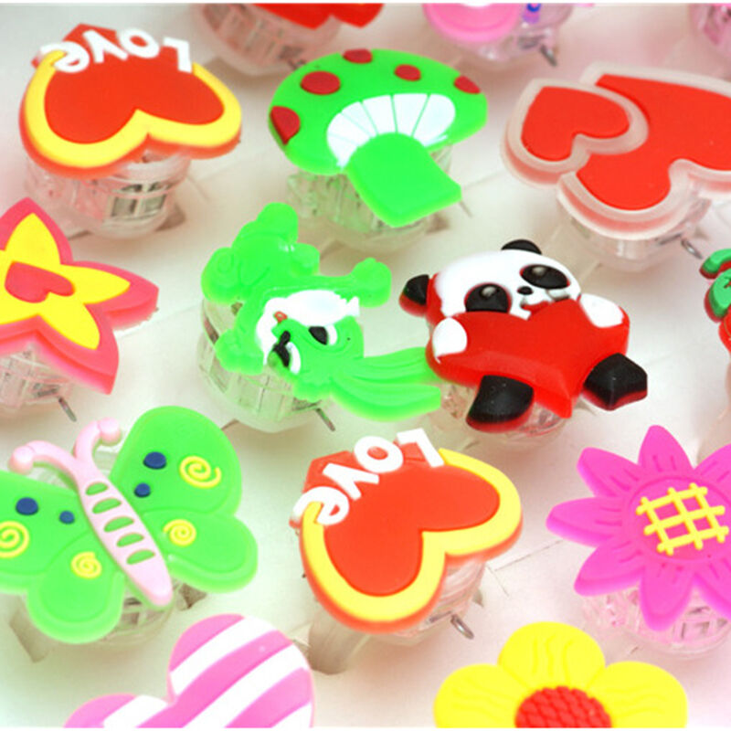 Kids Christmas Festival Electronic Glitter Shiny Finger Decor Rings Supply