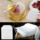 50pcs Empty Teabag String Heat Seal Filter Paper Herb Loose Tea Bag White