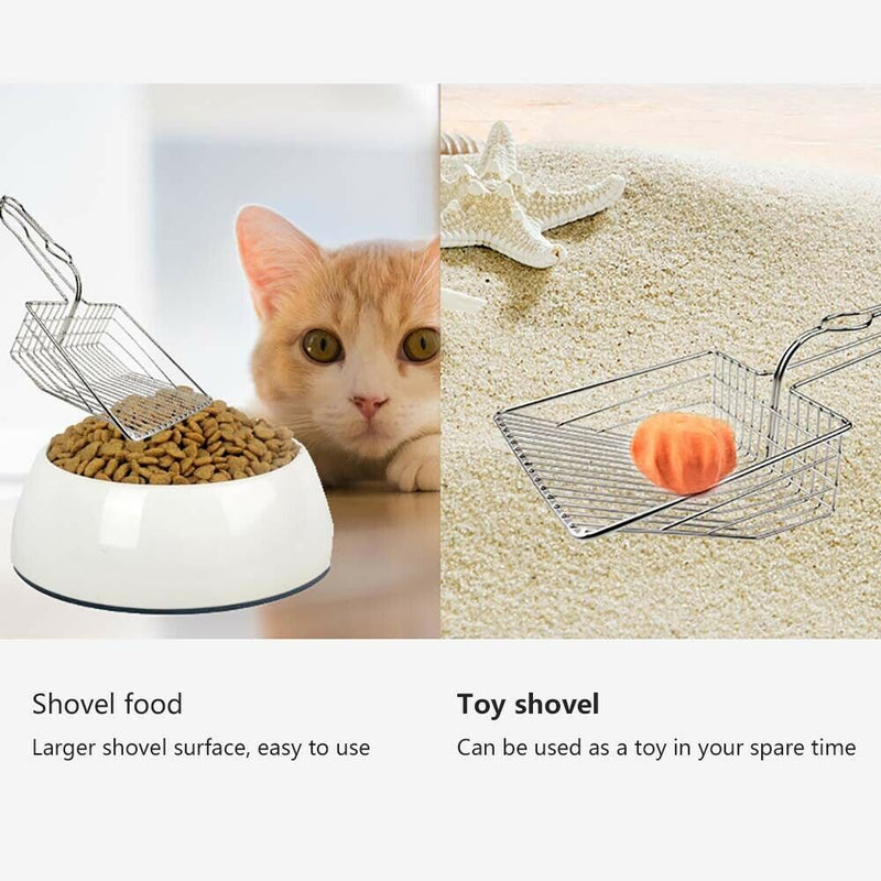 Durable Cat Litter Scoop Metal Waste Scooper Poop Pet Sand Shovel Cleaning Tools