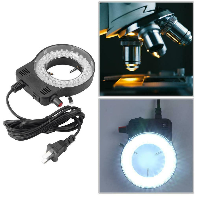 Plastic 144LEDs 60000LM Adjustable Microscope Ring Light Illuminator Lamp A