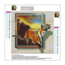 Running Tiger 5D DIY Full Drill Round Diamond Painting Embroidery Kits Gift