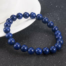 Natural Lapis Lazuli Bracelet Crystal Healing Stretch Bead Bangle Chain Jewelry