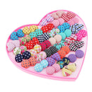 36 Pairs Of Mini Ear Studs Allergy Free Round Love Heart Earrings For