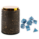 7 Set Metal Polyhedral Dice for  DND +Dice Cup Black