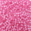 1000PCs Acrylic Spacer Beads Alphabet Letters Carved Square Pink 6mmx6mm