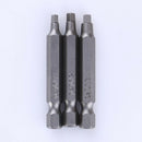 3Pcs 50Mm 1/4 Inch Hex Square Bits Square Head Screwdriver Bits S2 Alloy St