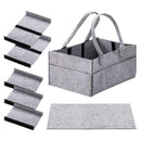 Felt Baby Diaper Storage Bag Multi-slots Clothes Basket Organizer (Grey)