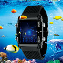 Unisex Watch Date Digital Quartz Waterproof LED Colorful Watch (Black)