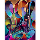 Diy Diamond Embroidery Abstract Bottle Round Diamond Painting Cross Stitch  F8N6