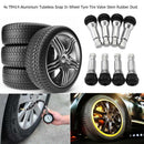 4pc TR414 Chrome Tubeless Snap In Wheel Tyre Tire Valve Stems Rubber Dust Cap