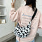 Plush Cute Milk Cow Women Handbags Cartoon Chest Shoulder Messenger Bags Totes