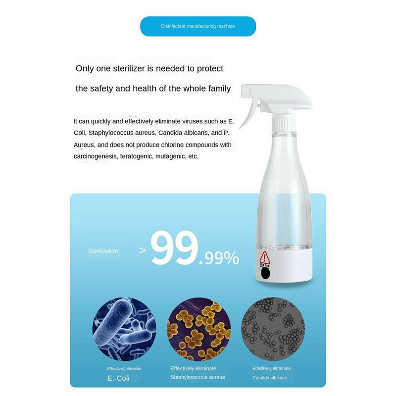 2pcs 350ml Sodium Hypochlorite Generator Rechargeable for Home Bathroom