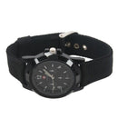 Men Gents Sports Black canvas Band Big Dial Quartz Wrist Watch [Watch]