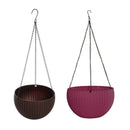 2pcs Plastic Creative Hanging Flower Pot Planter Basket with Chain Home Garden