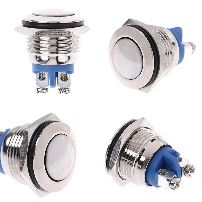 1Pc 16mm waterproof momentary metal push button switch round switc SE