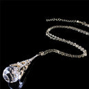 New Womens Paris Eiffel Tower Transparent Crystal Ball Pendant Long NecklaceHW