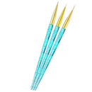 3Pcs/Set Nail Art Crystal Handle French Flower Design Lines Liner Grid Pain S5U7