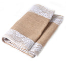 Burlap Home Wedding Table Runner Natural Jute Lace Trimmed Decoration 108 x 11"