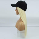 Baseball Cap Hat with Hair Long Natural Hair Wigs Ladies Fashion Straight W V7S4
