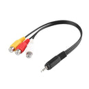 2.5mm Male to 3 RCA Female Composite Audio Video AV Adapter Connector Cable