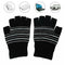 Unisex 5V 1 Pair Winter Knitted USB Electric Heat Thermal Gloves Black & White