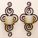 Wall Mounted Iron Tealight Votive Candle Holder Stand Home Decor Black
