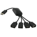 Mini USB 2.0 4 Port Cable Hub Spliter Adapter For Computer Notebook PC Laptop M&